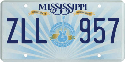 MS license plate ZLL957