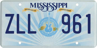 MS license plate ZLL961
