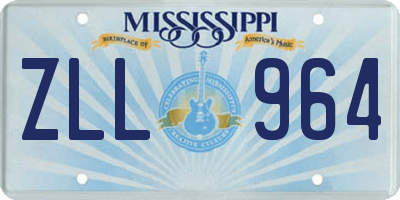 MS license plate ZLL964