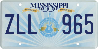 MS license plate ZLL965