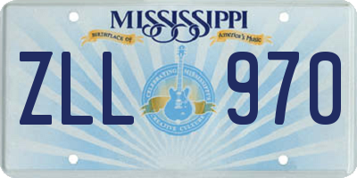 MS license plate ZLL970