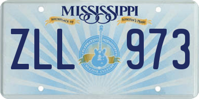MS license plate ZLL973