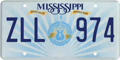 MS license plate ZLL974