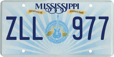 MS license plate ZLL977