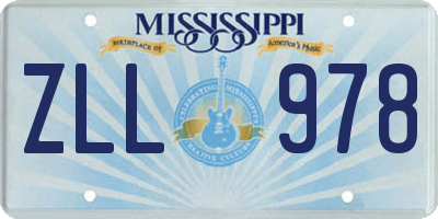 MS license plate ZLL978