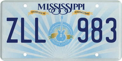 MS license plate ZLL983