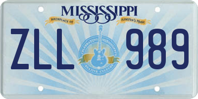 MS license plate ZLL989