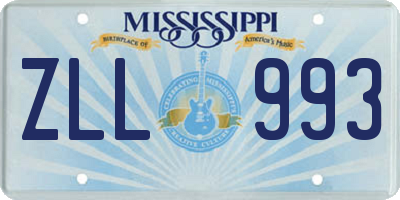 MS license plate ZLL993