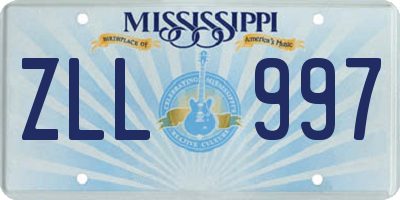 MS license plate ZLL997