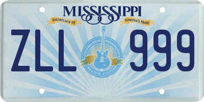 MS license plate ZLL999