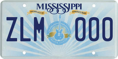 MS license plate ZLM000