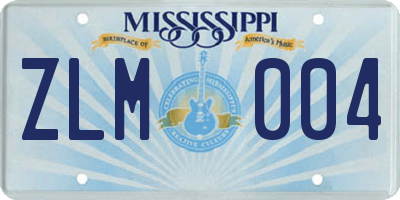 MS license plate ZLM004