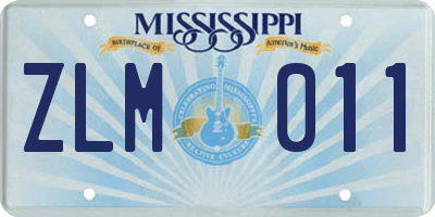 MS license plate ZLM011