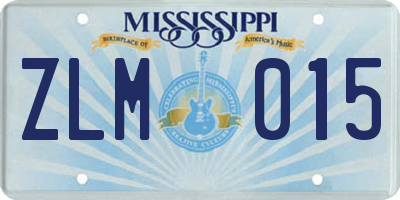 MS license plate ZLM015