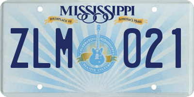 MS license plate ZLM021