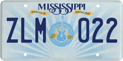 MS license plate ZLM022