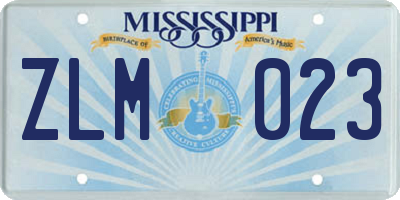 MS license plate ZLM023