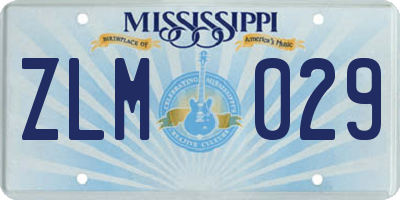 MS license plate ZLM029