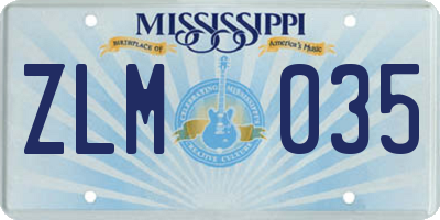 MS license plate ZLM035
