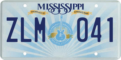 MS license plate ZLM041