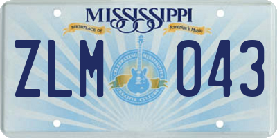 MS license plate ZLM043