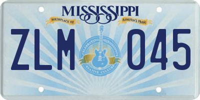 MS license plate ZLM045