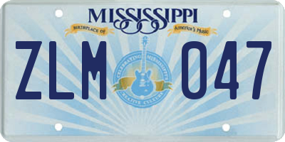 MS license plate ZLM047