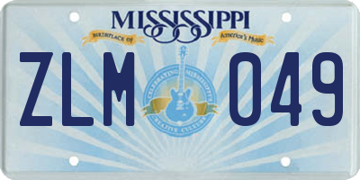 MS license plate ZLM049