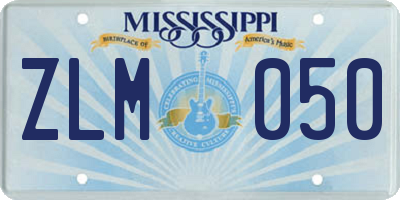 MS license plate ZLM050
