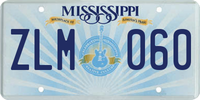 MS license plate ZLM060