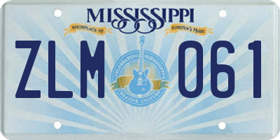 MS license plate ZLM061