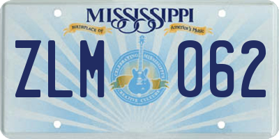 MS license plate ZLM062