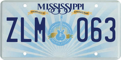 MS license plate ZLM063