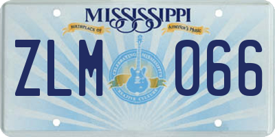 MS license plate ZLM066