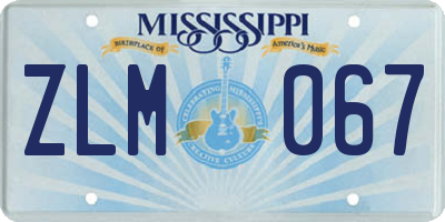 MS license plate ZLM067