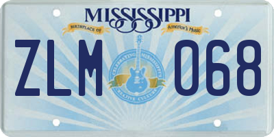MS license plate ZLM068