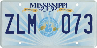 MS license plate ZLM073