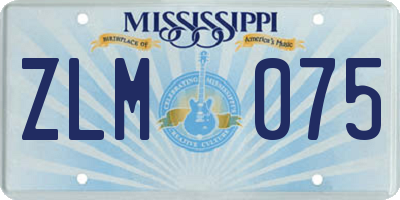 MS license plate ZLM075