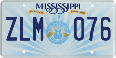 MS license plate ZLM076