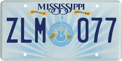MS license plate ZLM077