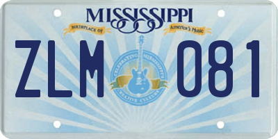 MS license plate ZLM081