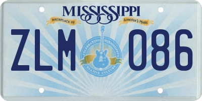 MS license plate ZLM086