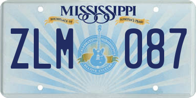 MS license plate ZLM087