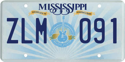 MS license plate ZLM091