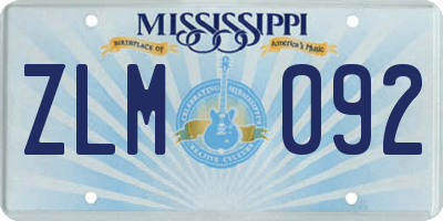 MS license plate ZLM092