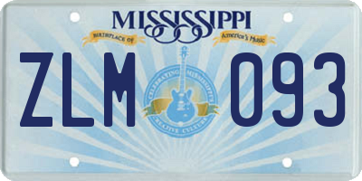 MS license plate ZLM093