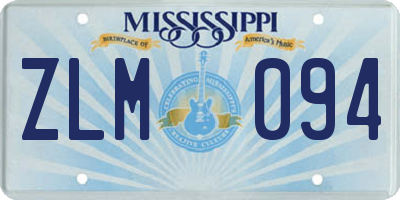 MS license plate ZLM094