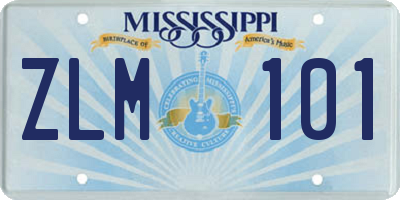 MS license plate ZLM101