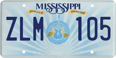 MS license plate ZLM105