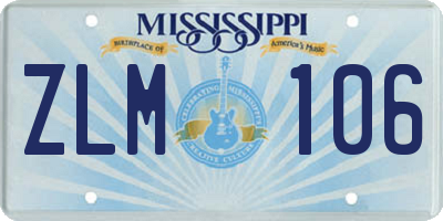 MS license plate ZLM106